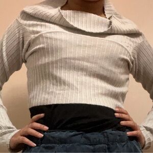 Garage New With Tags!!! Grey Cowl Neck Ribbed Sweater Size M
